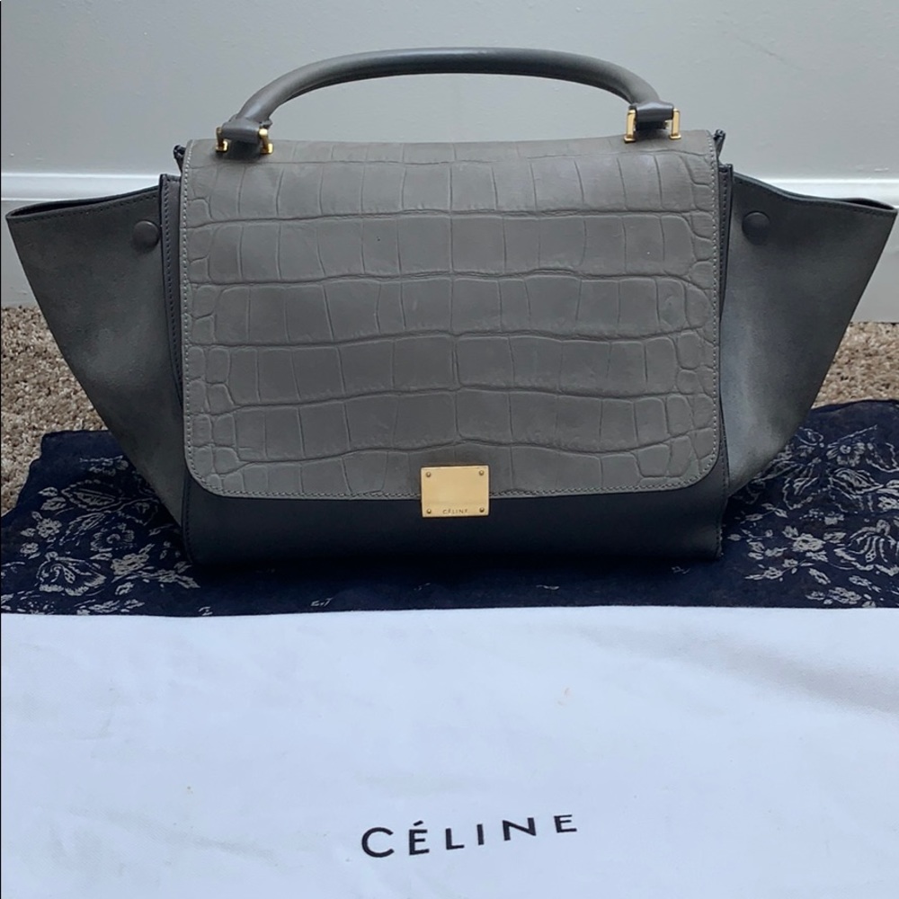 ACCEPTING OFFERSCeline medium embossed trapeze bag